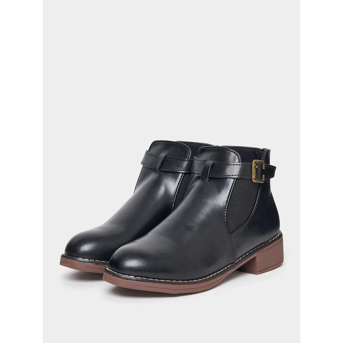 Styli Ankle Length Buckled Strap Boots-women-shoes-boots-image-2