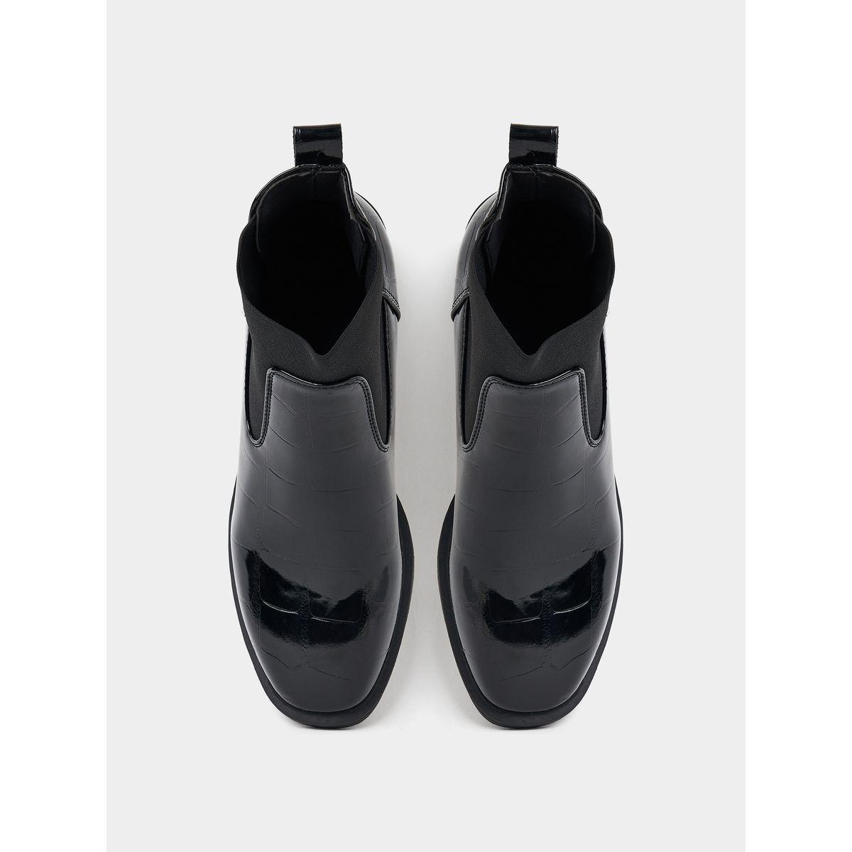 Styli Patent Pointed Toe Ankle Length Boots-women-shoes-boots-image-4