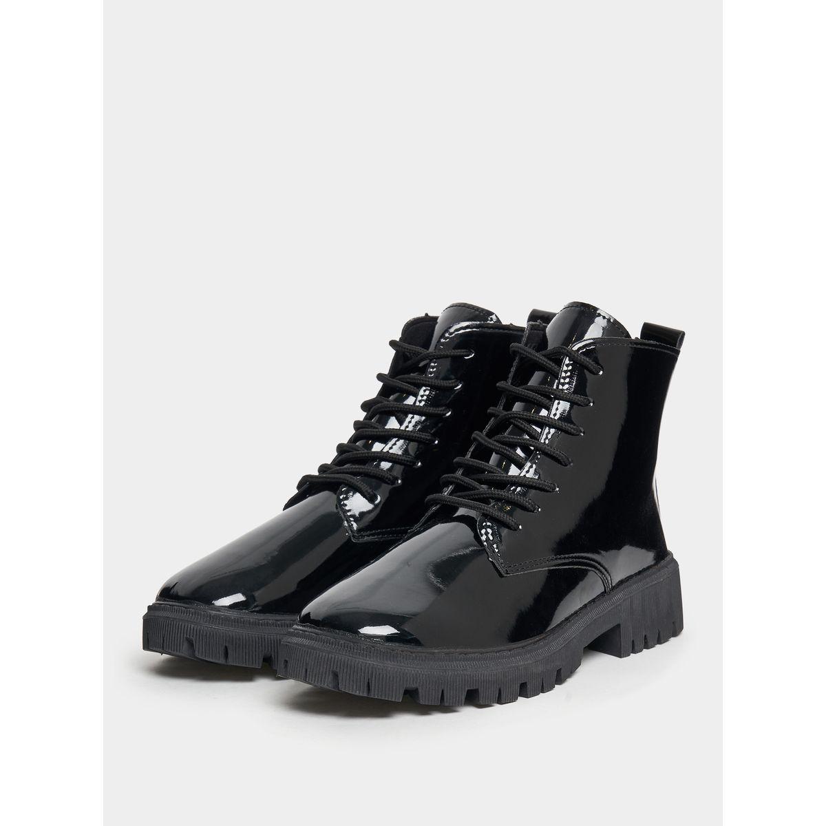Styli Chunky Sole Ankle Length Patent Boots-women-shoes-boots-image-3