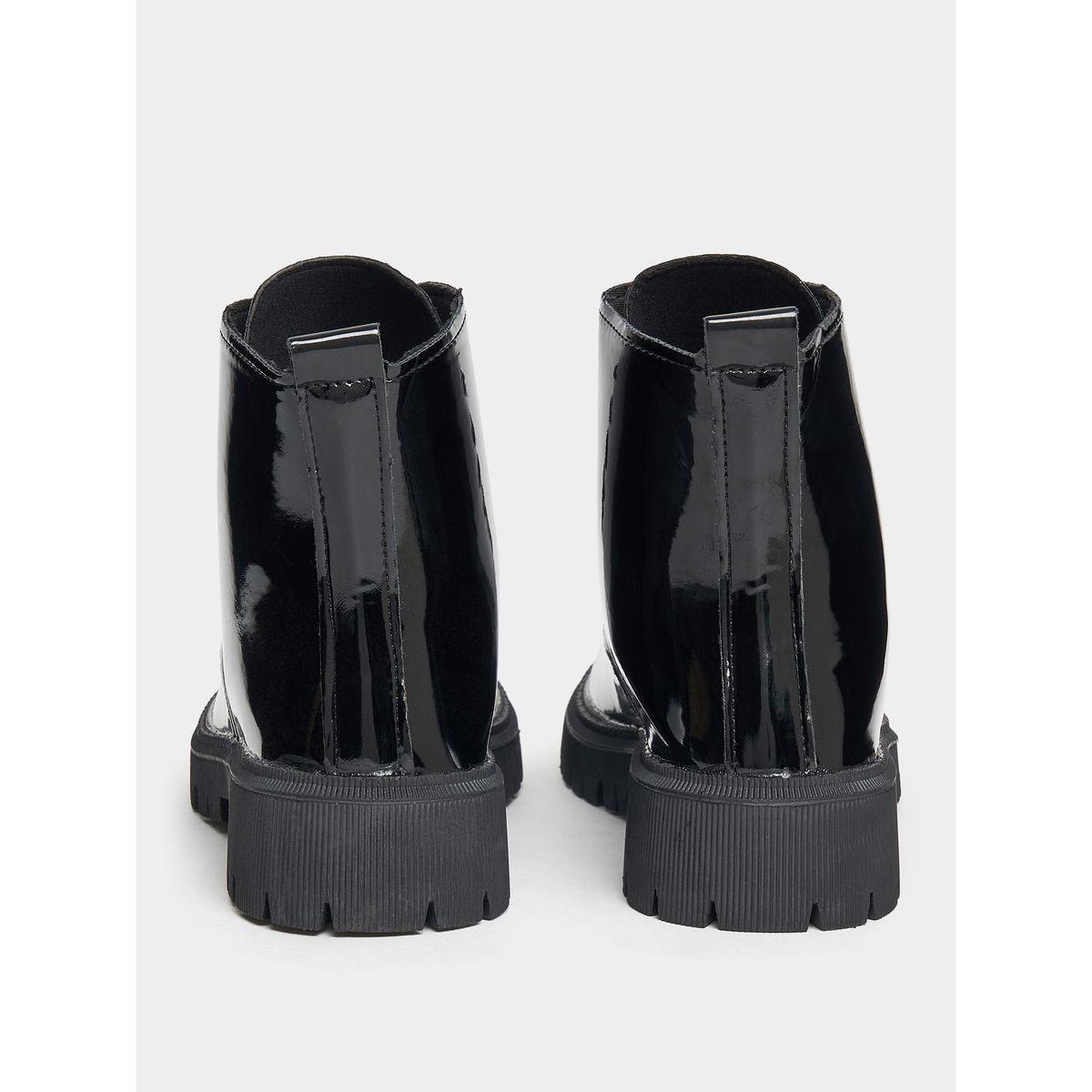 Styli Chunky Sole Ankle Length Patent Boots-women-shoes-boots-image-4
