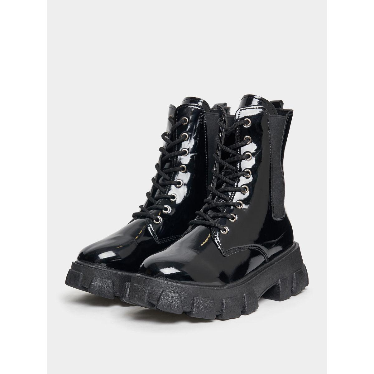 Styli High Top Lace Up Ankle Length Boots-women-shoes-boots-image-3