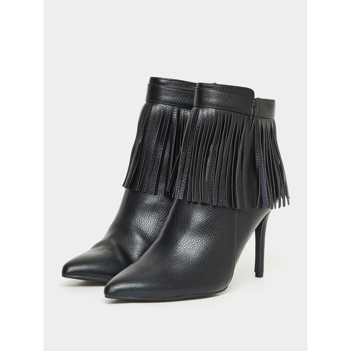Styli Pointed Toe Frill Embellished Pencil Heel Boots-women-shoes-boots-image-3