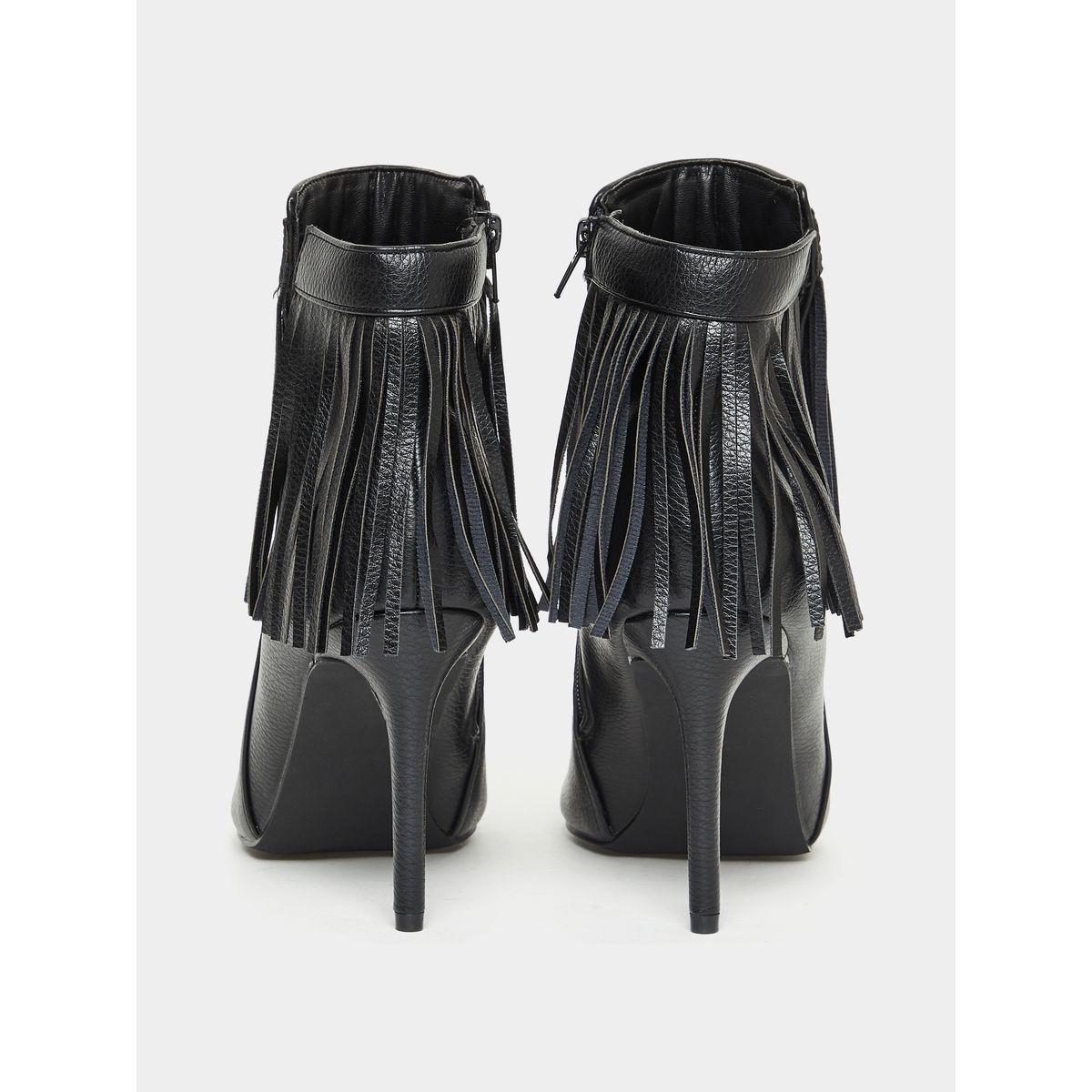 Styli Pointed Toe Frill Embellished Pencil Heel Boots-women-shoes-boots-image-4