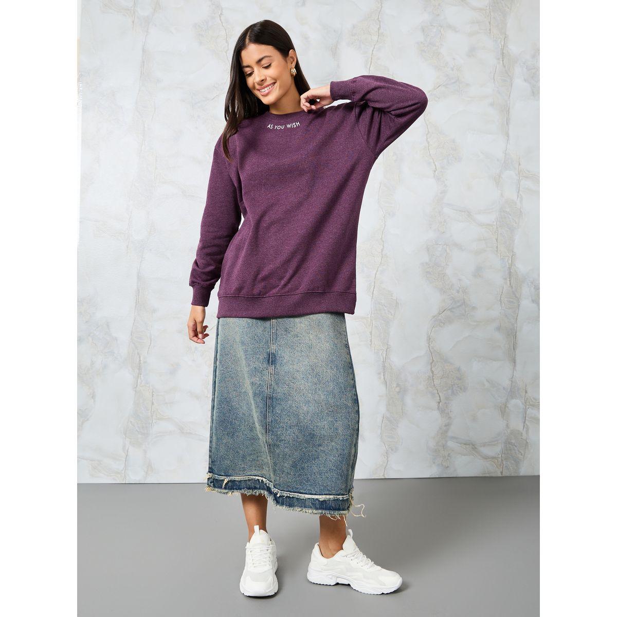 Styli Regular Fit Longline Slogan Print Sweatshirt-women-winterwear-hoodiesandsweatshirts-sweatshirts-image-2