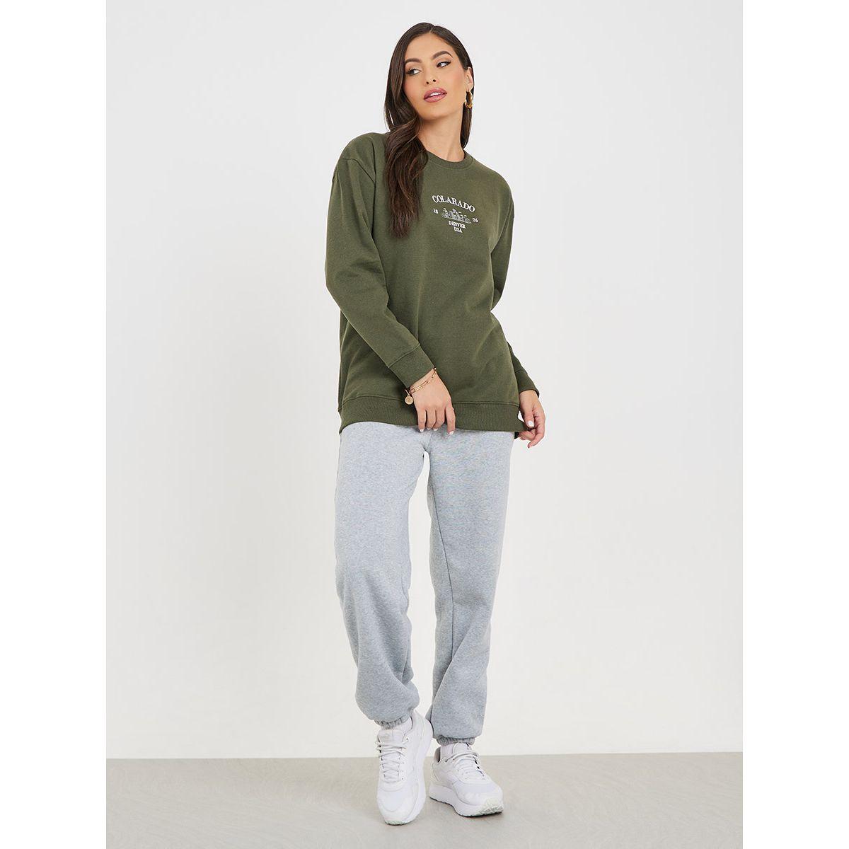 Styli Regular Fit Longline Embroidered Slogan Sweatshirt-women-winterwear-hoodiesandsweatshirts-sweatshirts-image-2