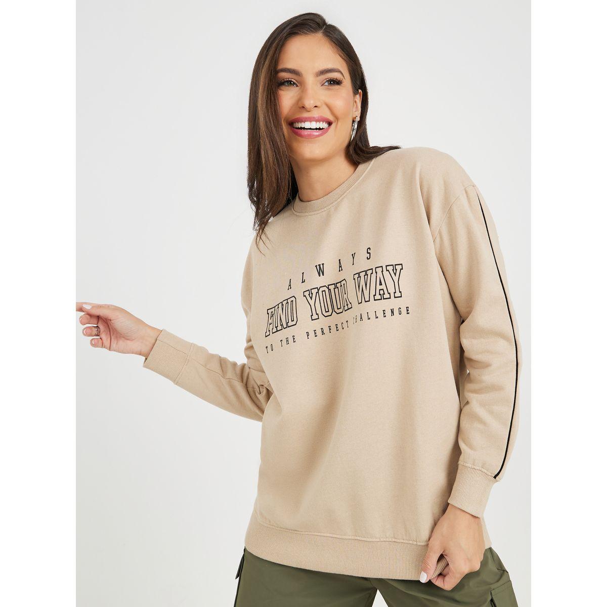 Styli Regular Fit Longline Slogan Print Sweatshirt-women-winterwear-hoodiesandsweatshirts-sweatshirts-image-1