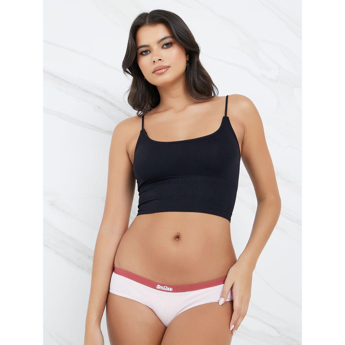Styli Pack of 3 - Smiles Contrast Waist Cotton Rib Shorts-women-clothing-lingerie-panties-image-2
