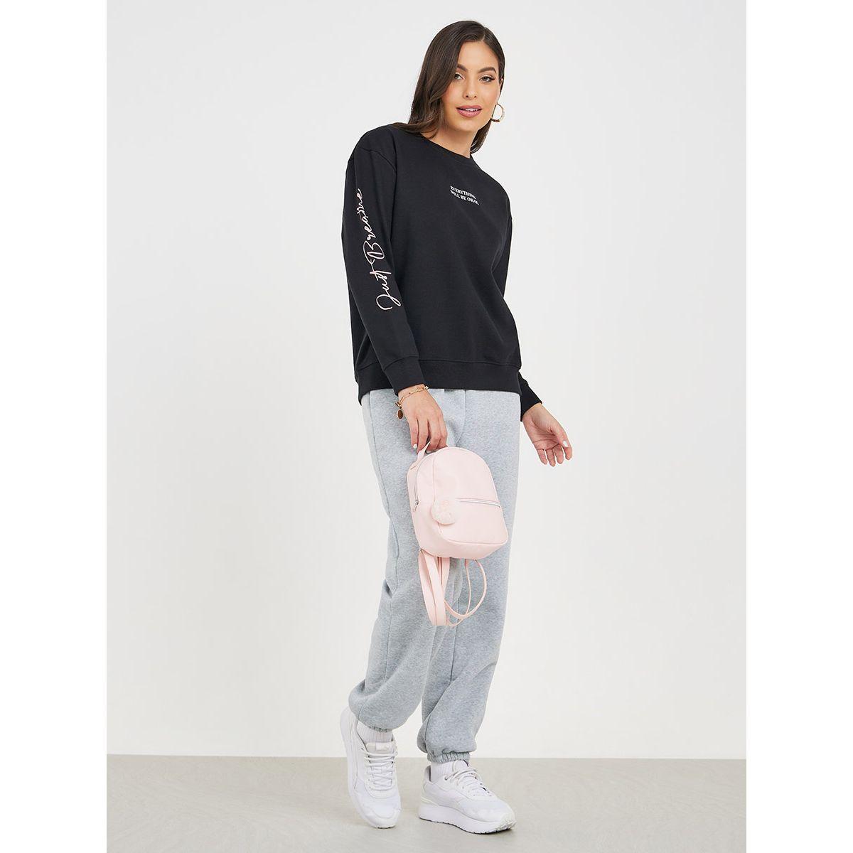 Styli Regular Fit Slogan Print Sweatshirt-women-winterwear-hoodiesandsweatshirts-sweatshirts-image-1