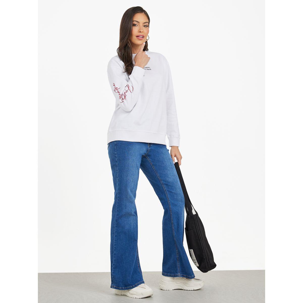 Styli Regular Fit Slogan Print Sweatshirt-women-winterwear-hoodiesandsweatshirts-sweatshirts-image-2