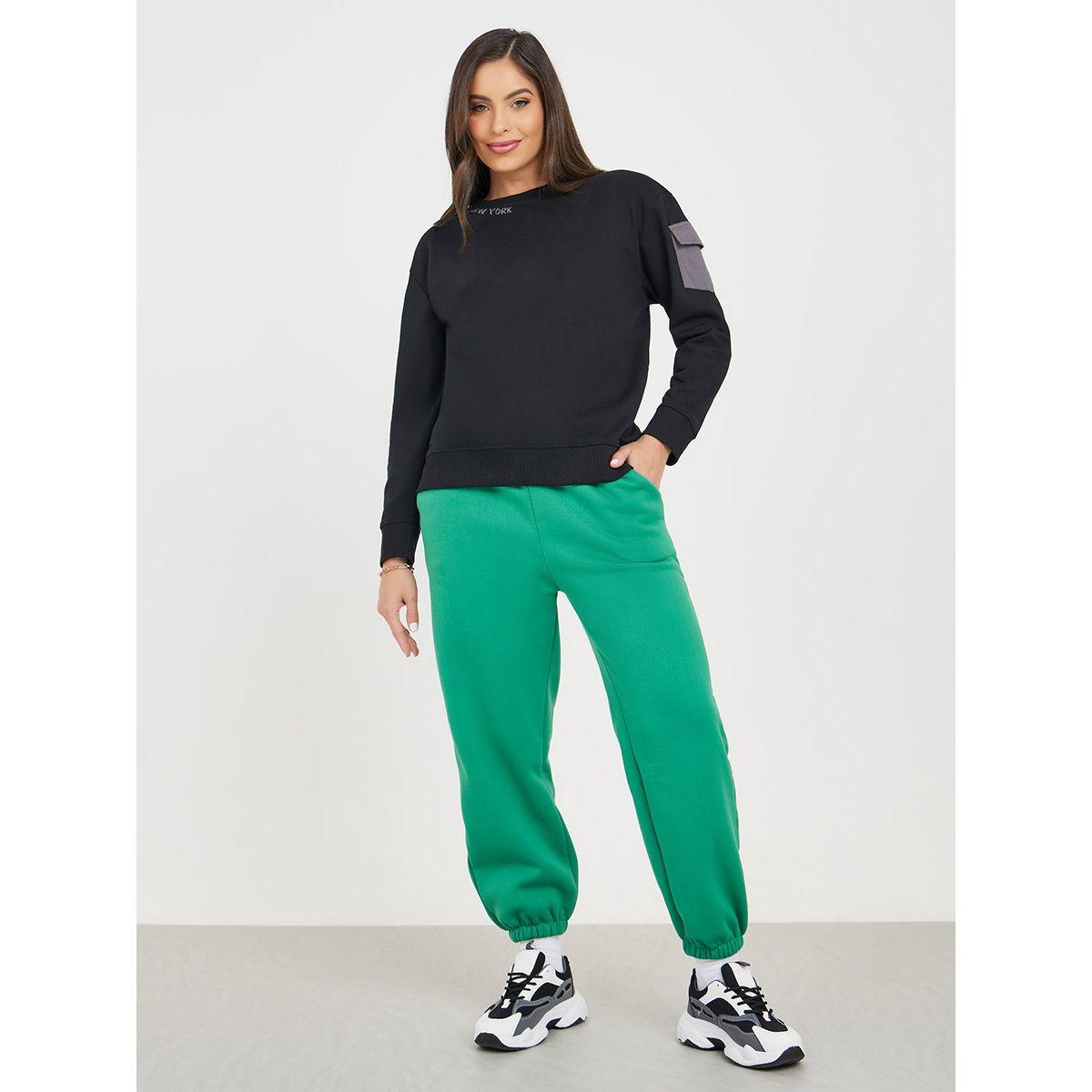 سويت شيرت مطبع بطبعة كتابة-women-clothing-hoodiesandsweatshirts-sweatshirts-image-2