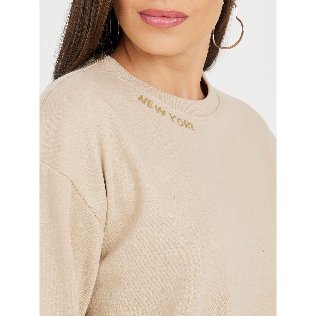 Styli Regular Fit Slogan Sweatshirt with Pocket Detail-women-winterwear-hoodiesandsweatshirts-sweatshirts-image-3