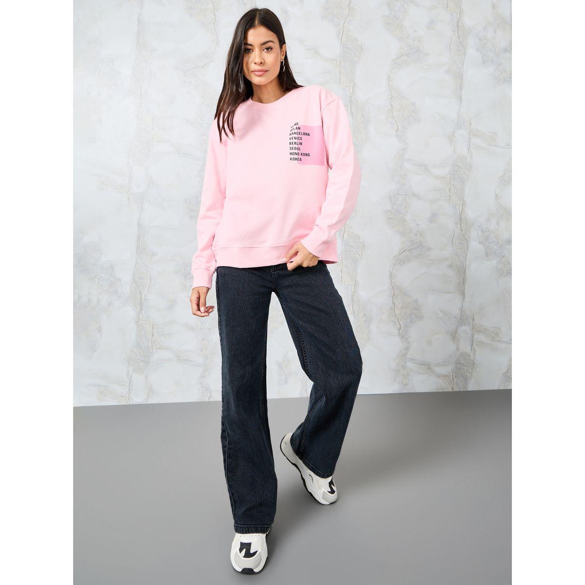 Styli Regular Fit Slogan Print Regular Length Sweatshirt-women-winterwear-hoodiesandsweatshirts-sweatshirts-image-2