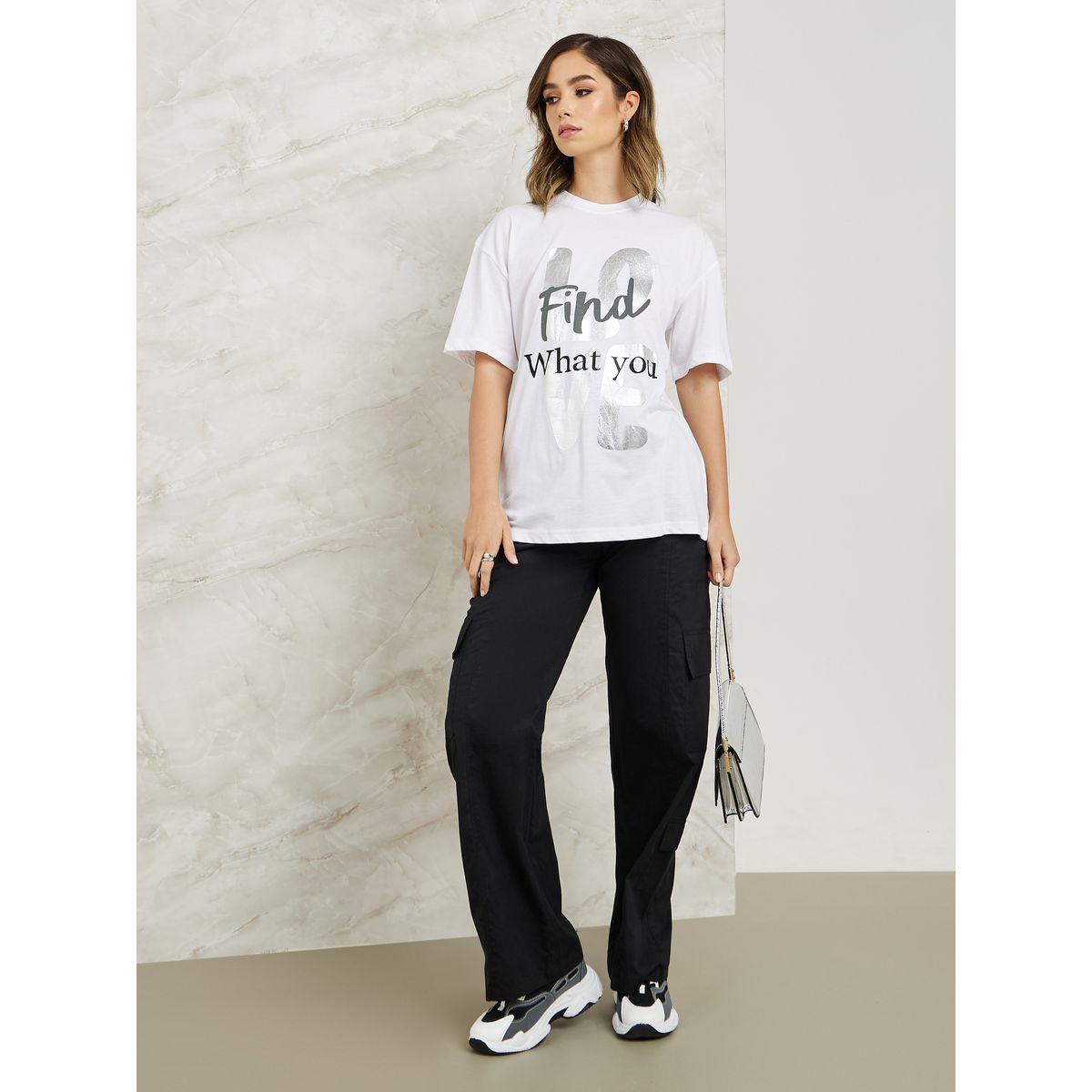 تيشيرت واسع مطبع بكتابة-women-clothing-tshirts-image-2