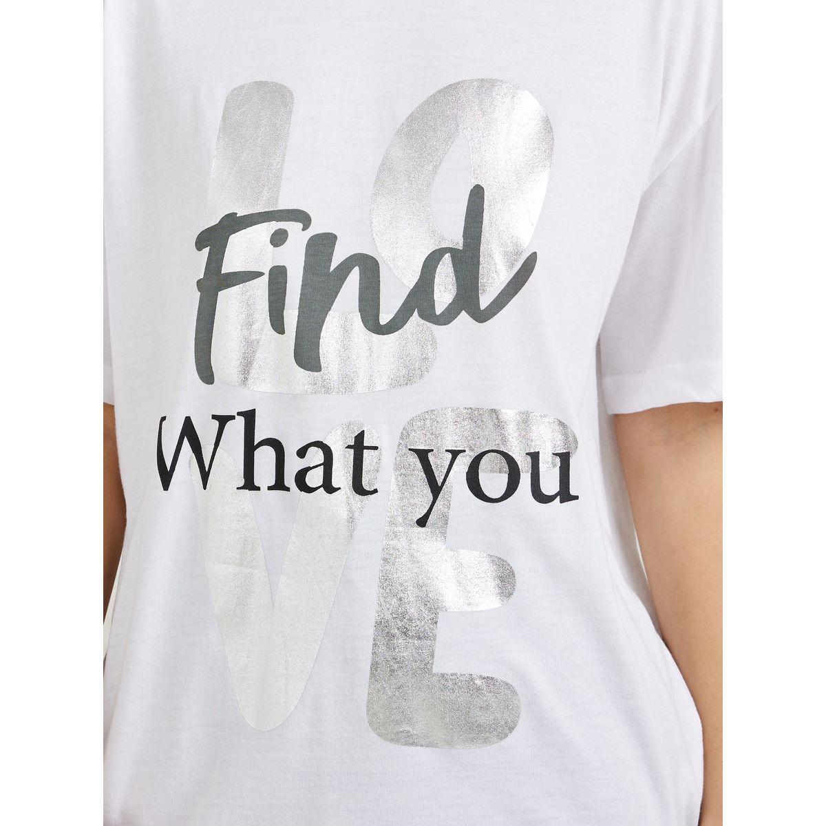 Styli Oversized Foil Slogan Print Longline T-Shirt-women-clothing-tshirts-image-3