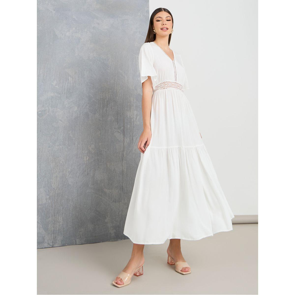 Styli Lace Insert V Neck A-Line Maxi Dress-women-clothing-dresses-image-2