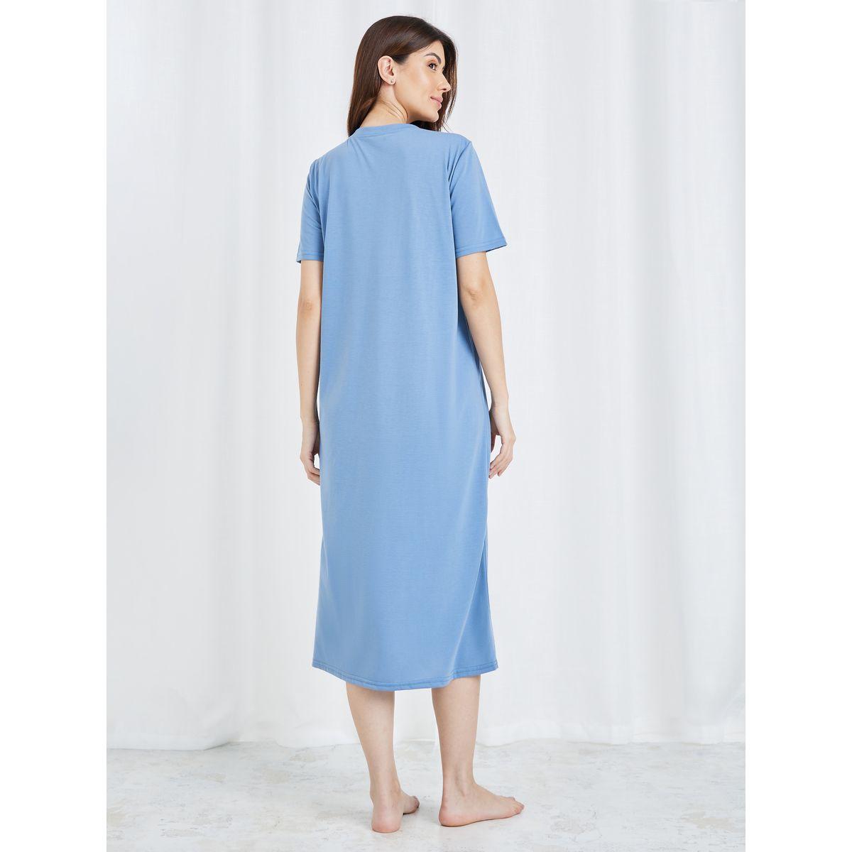 Styli Unwind Positive Slogan Print Sleep T-Shirt Dress-women-clothing-nightwear-nighties-image-5