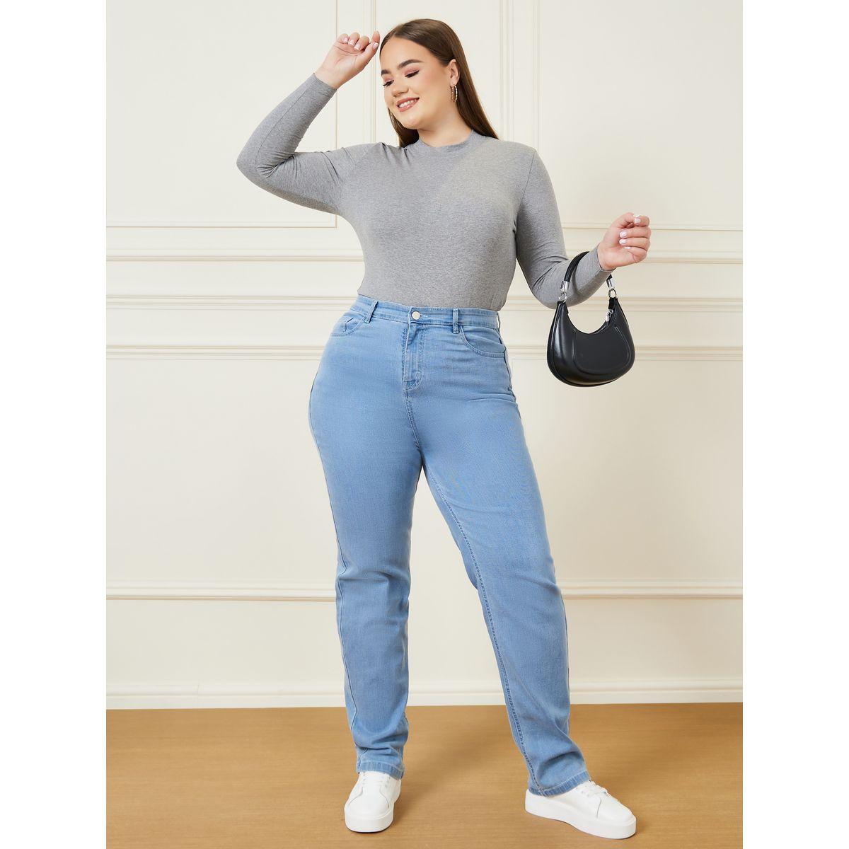 تيشيرت بنسيج ليكرا وياقة عالية-women-clothing-tshirts-image-3