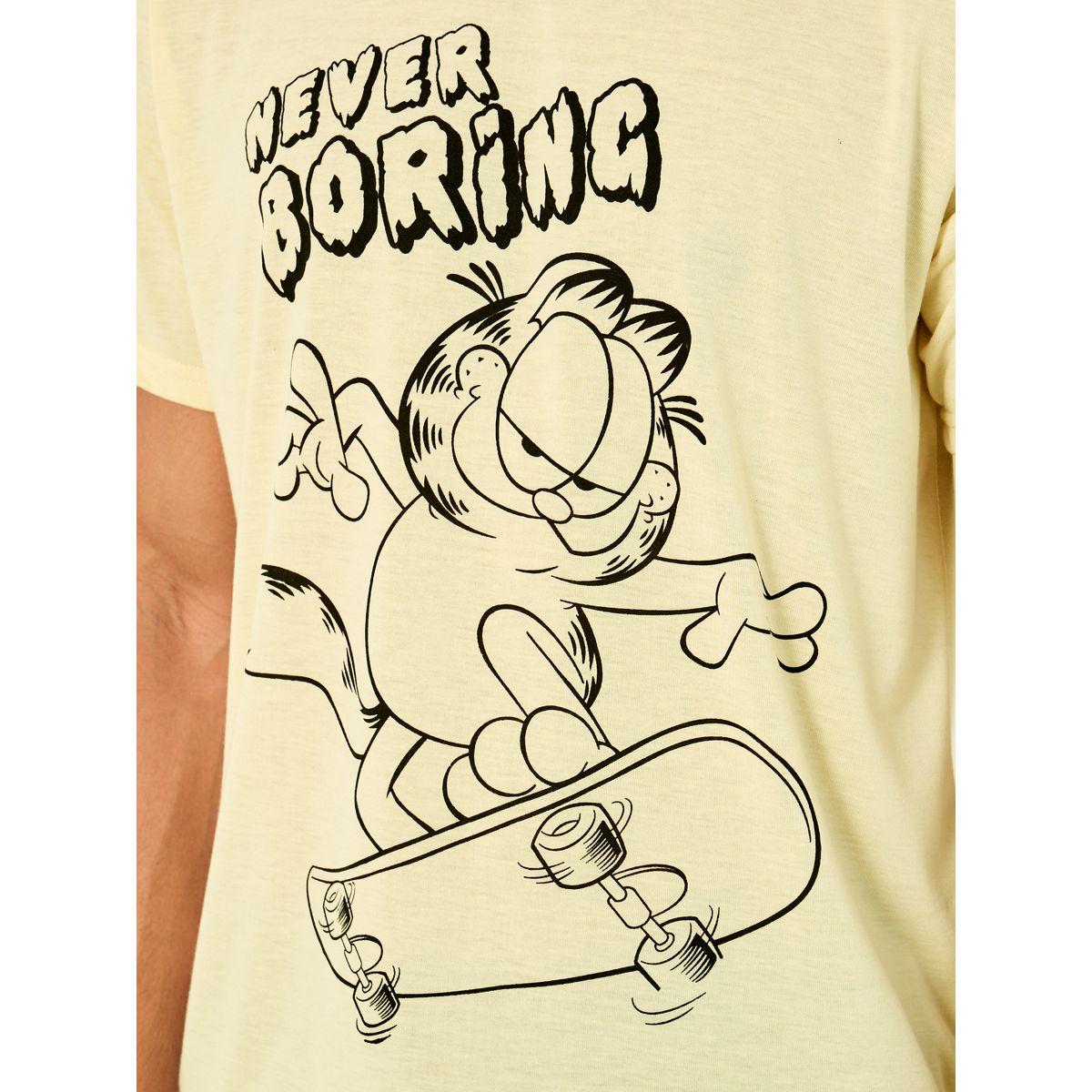 Styli Garfield Graphic Print T-Shirt and Shorts Set-men-clothing-nightwear-pyjamaandshorts-image-3