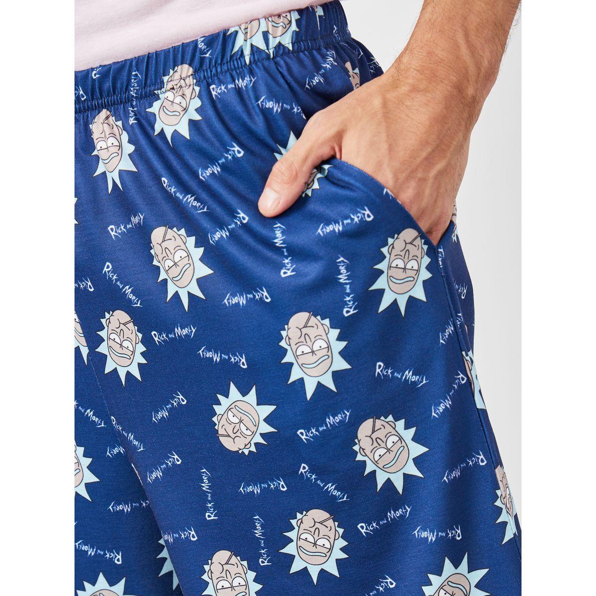 Styli Unwind Rick & Morty Graphic Print T-Shirt & Printed Shorts Set-men-clothing-nightwear-sets-image-6