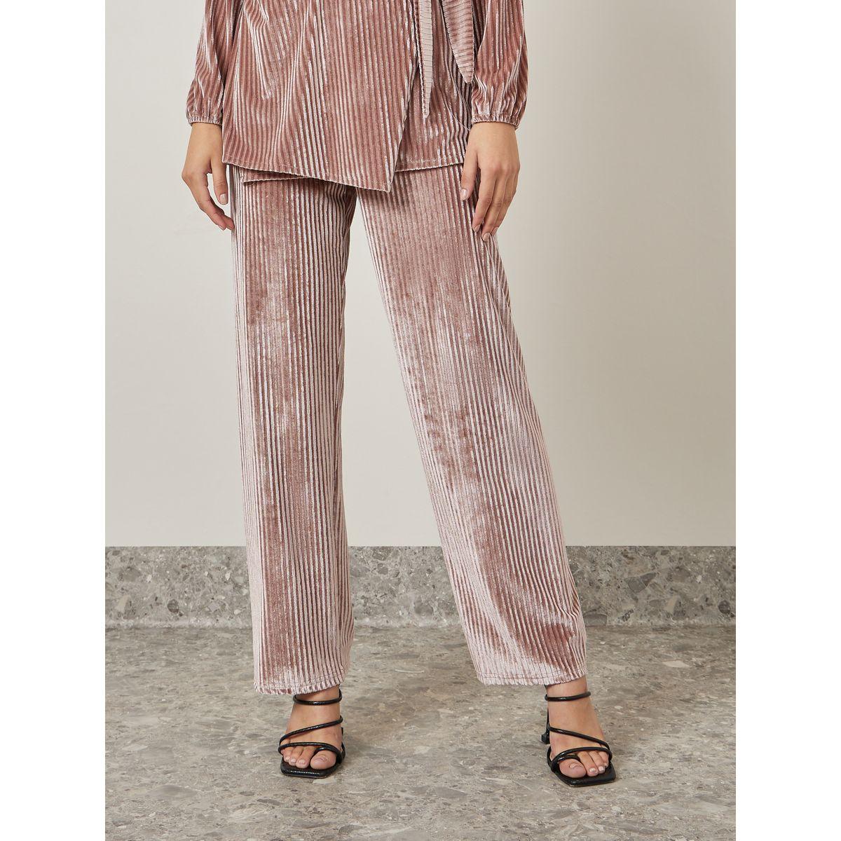 Styli Textured Plisse Wrap Top & Flared Pants Co-Ords-women-clothing-coordsets-image-5