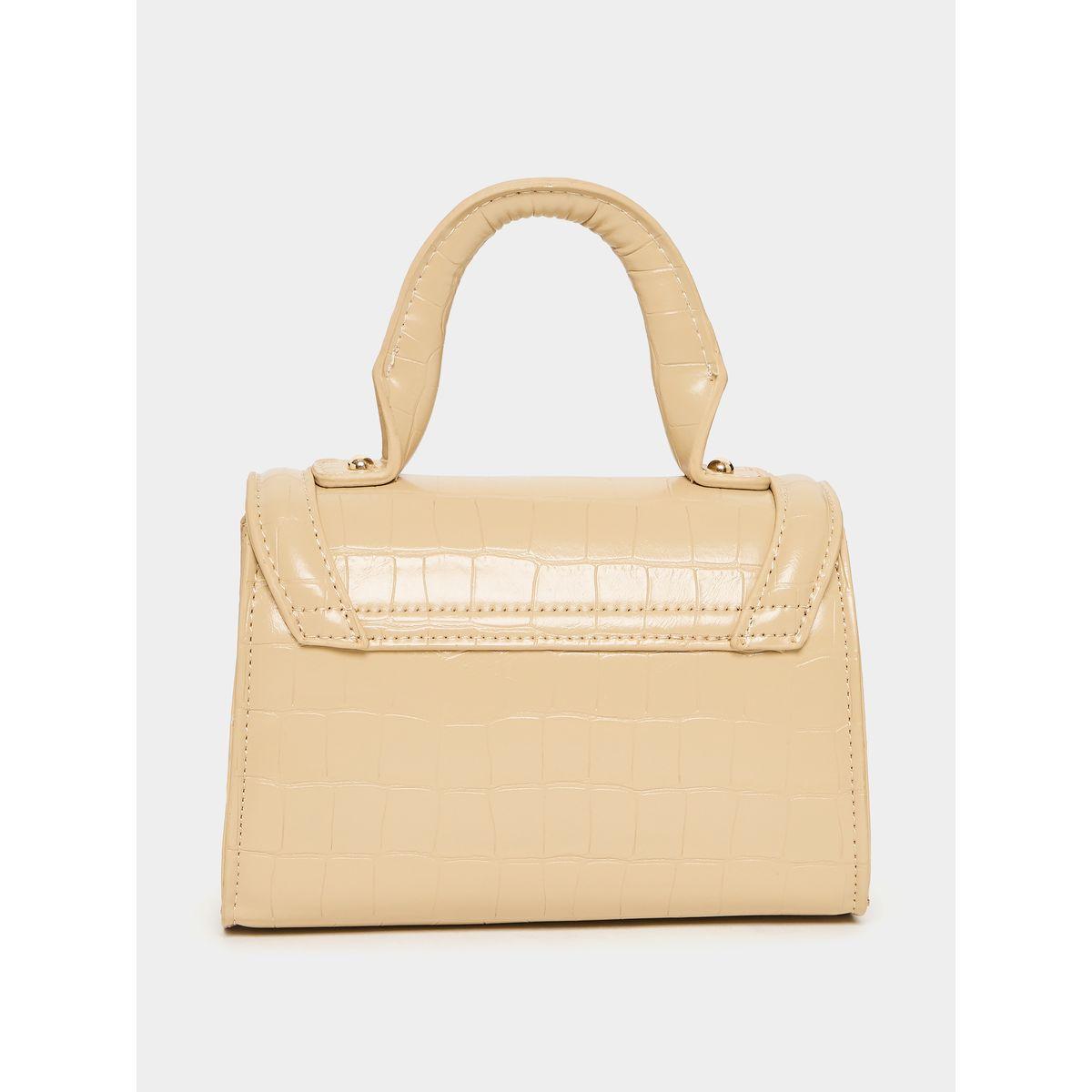 Styli Curved Flap Textured Handbag with Chain Strap-women-bagsandwallets-handbags-image-2