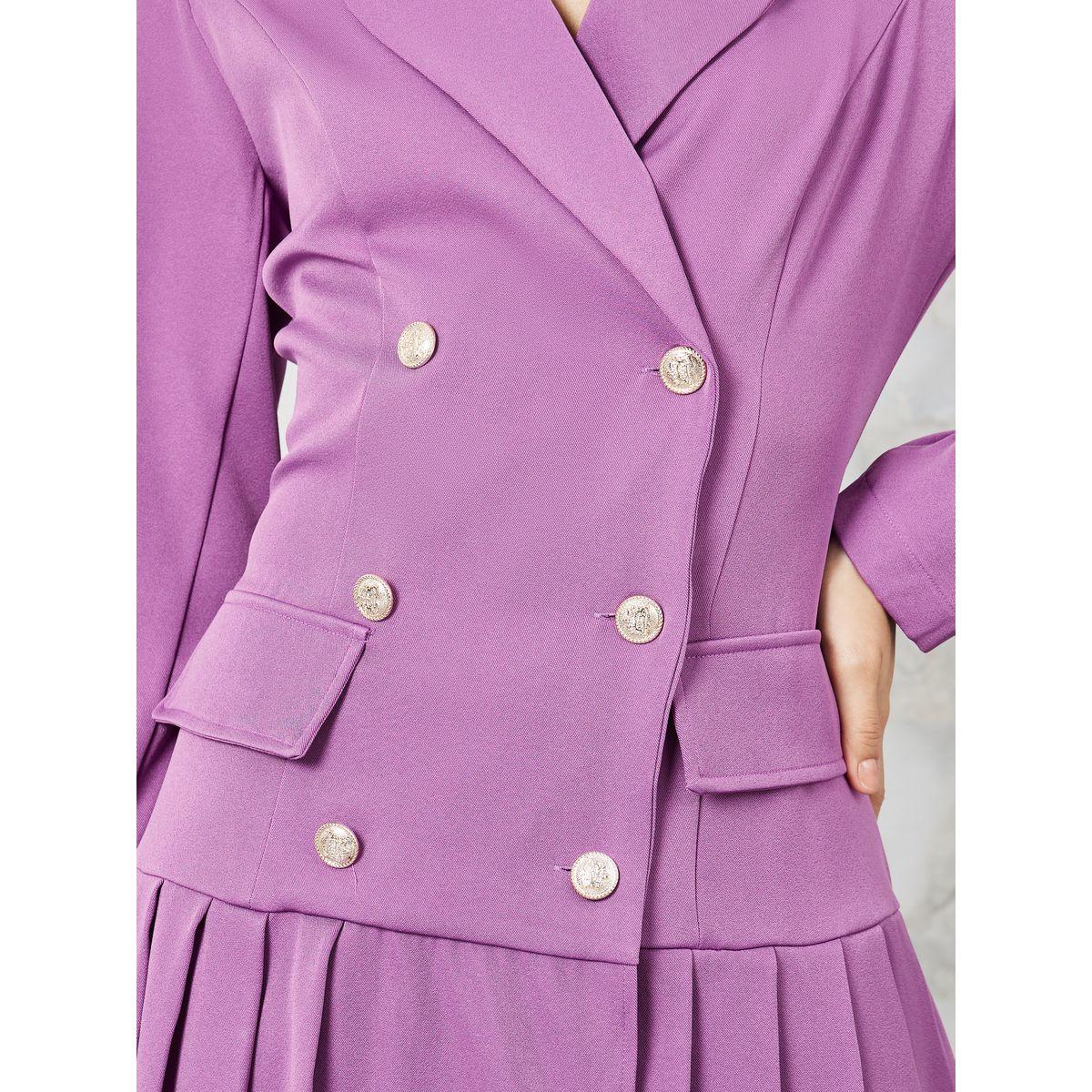Styli Pleated Hem Skater Blazer Mini Dress-women-clothing-dresses-image-4
