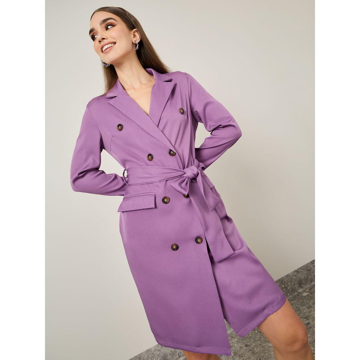 Styli Double Breasted Belted Blazer Mini Dress-women-clothing-dresses-image-1
