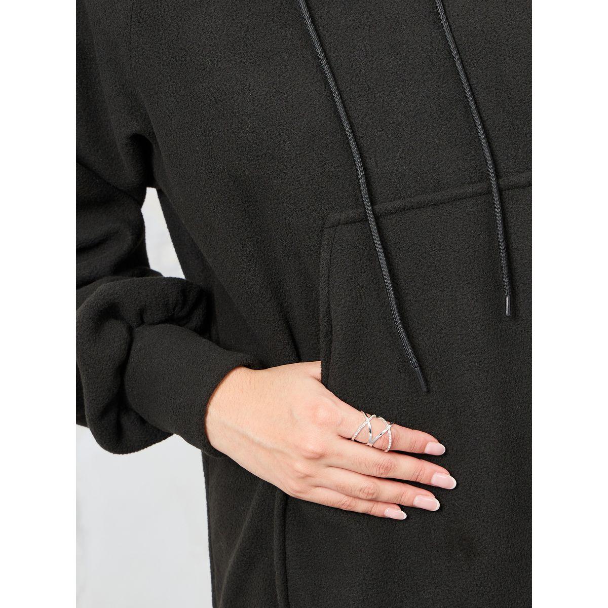 فستان طويل سادة بياقة هودي-women-clothing-dresses-image-3