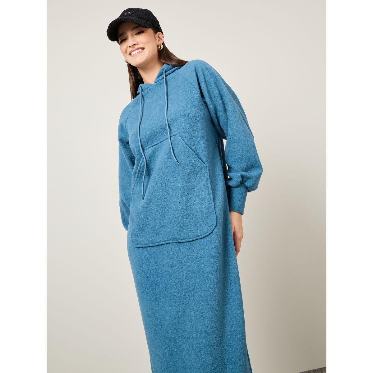Styli Solid Hooded Sweatshirt Maxi Dress-women-clothing-dresses-image-3