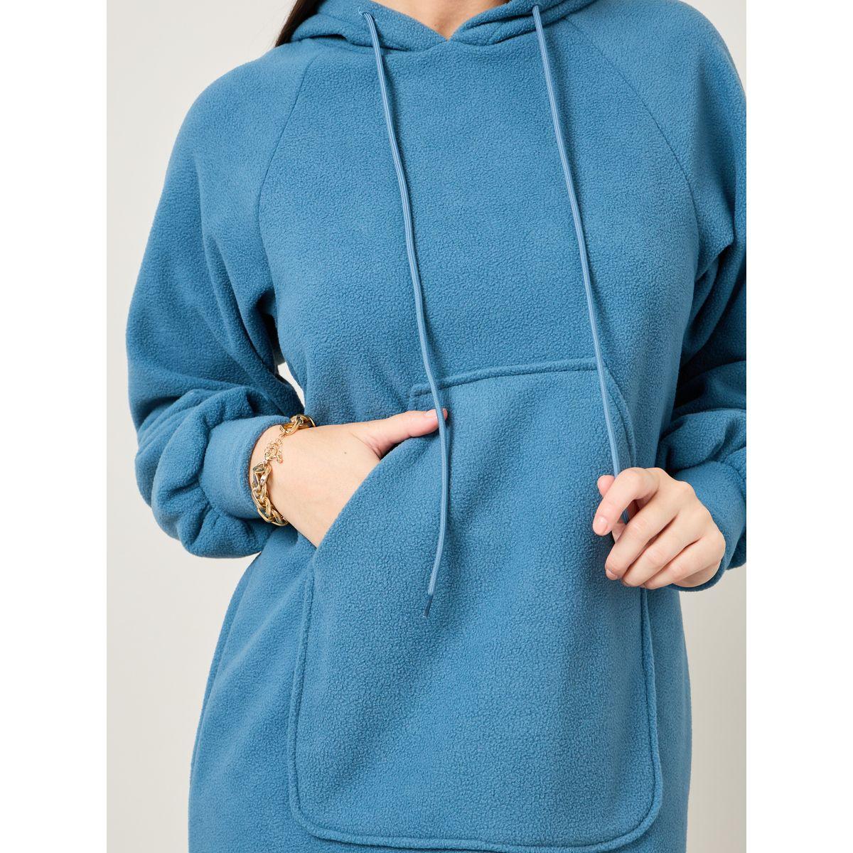 Styli Solid Hooded Sweatshirt Maxi Dress-women-clothing-dresses-image-4