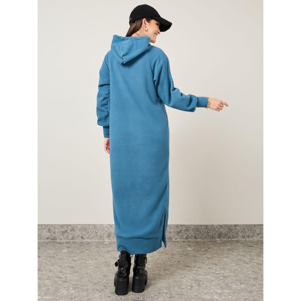 Styli Solid Hooded Sweatshirt Maxi Dress-women-clothing-dresses-image-5