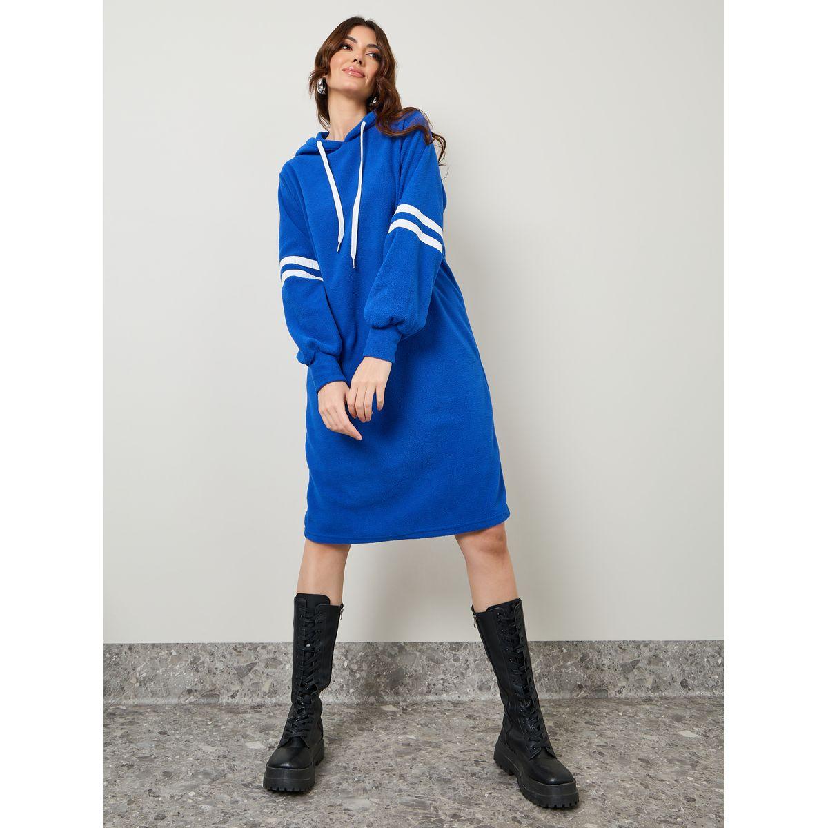 فستان بطول الركبة وياقة هودي-women-clothing-dresses-image-1
