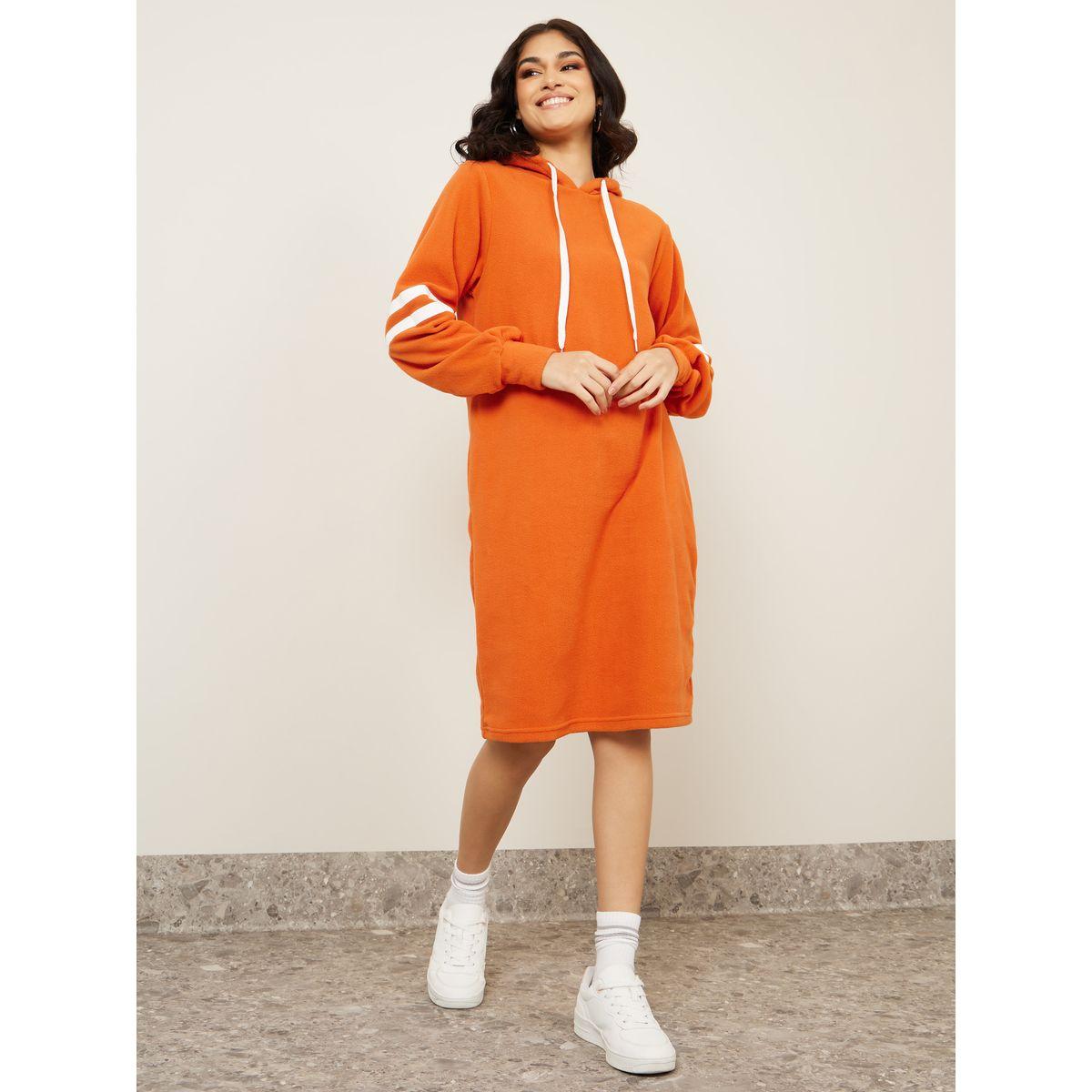 فستان بطول الركبة وياقة هودي-women-clothing-dresses-image-1