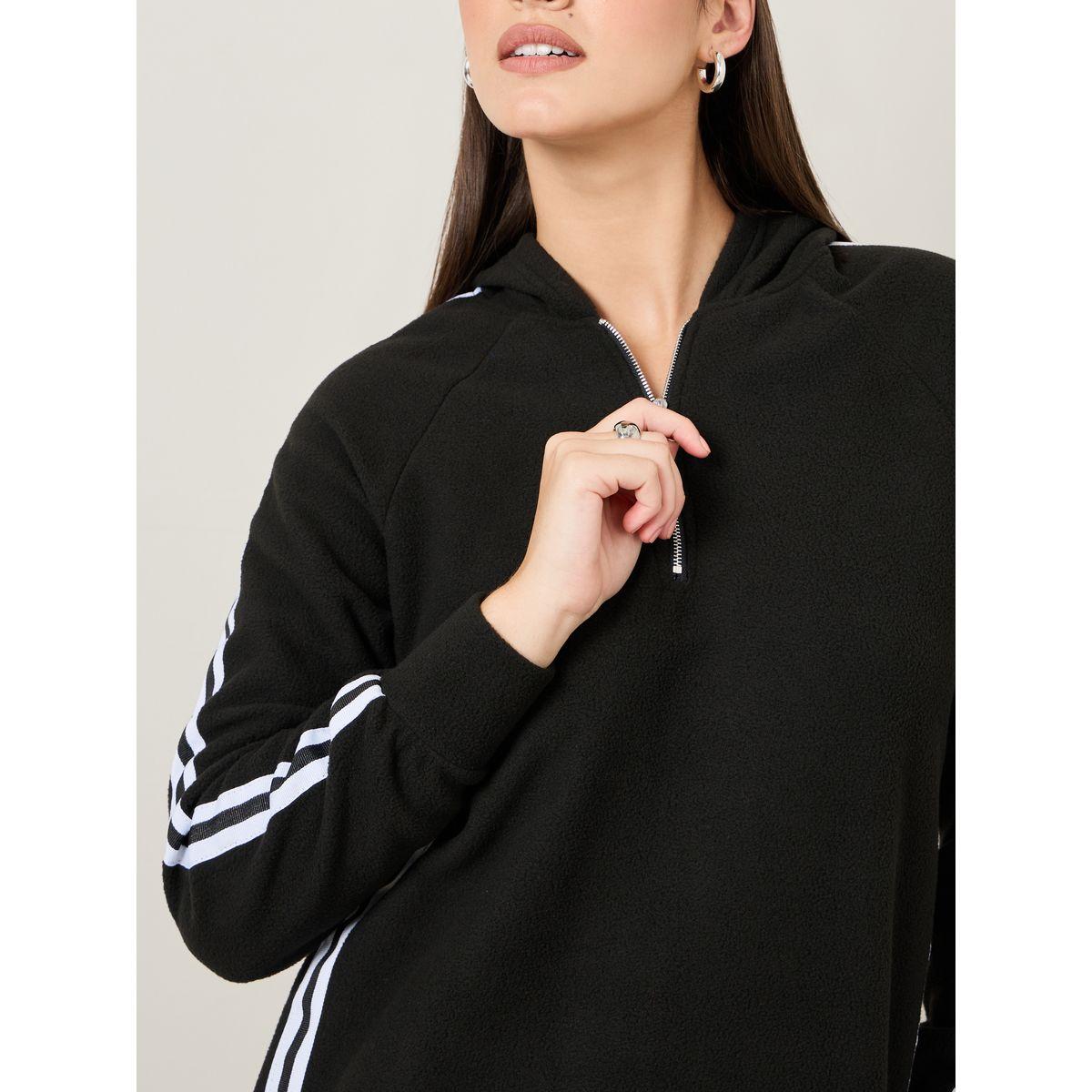 Styli Side Stripe Detail Hooded Sweatshirt Maxi Dress-women-clothing-dresses-image-3