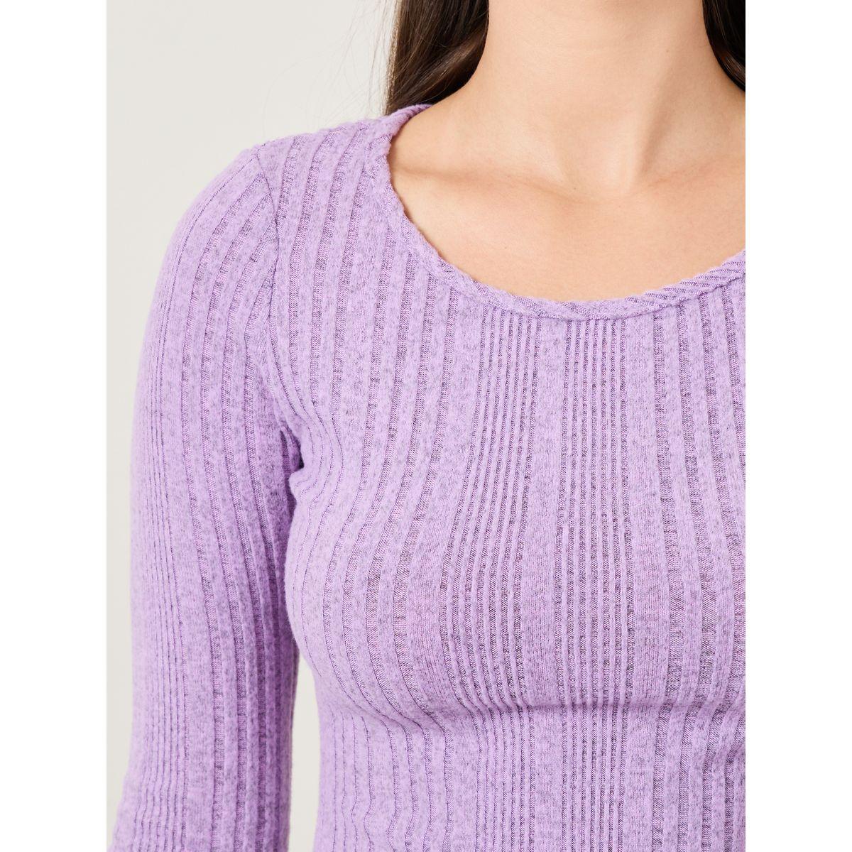 Styli Ribbed Knit A-Line Maxi Dress with Front Split-women-clothing-dresses-image-4