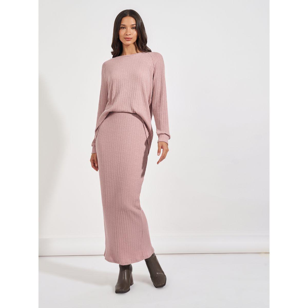 Styli Longline Knitted Top & Maxi Skirt Co-Ords-women-clothing-coordsets-image-1