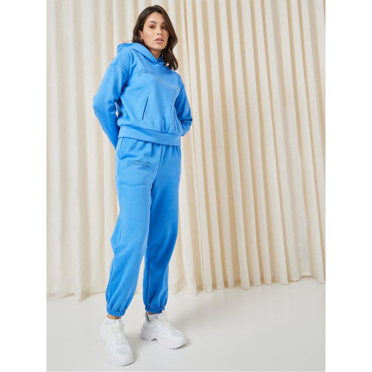 Styli Unwind Paragraph Slogan Kangaroo Pocket Hoodie & Jogger Lounge Set-women-clothing-coordsets-image-2