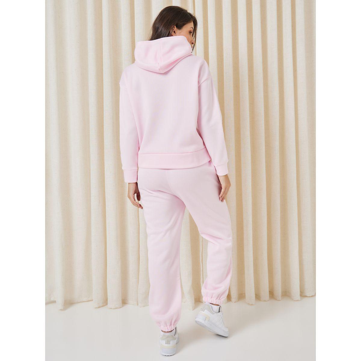 Styli Unwind Paragraph Slogan Kangaroo Pocket Hoodie & Jogger Lounge Set-women-clothing-coordsets-image-7