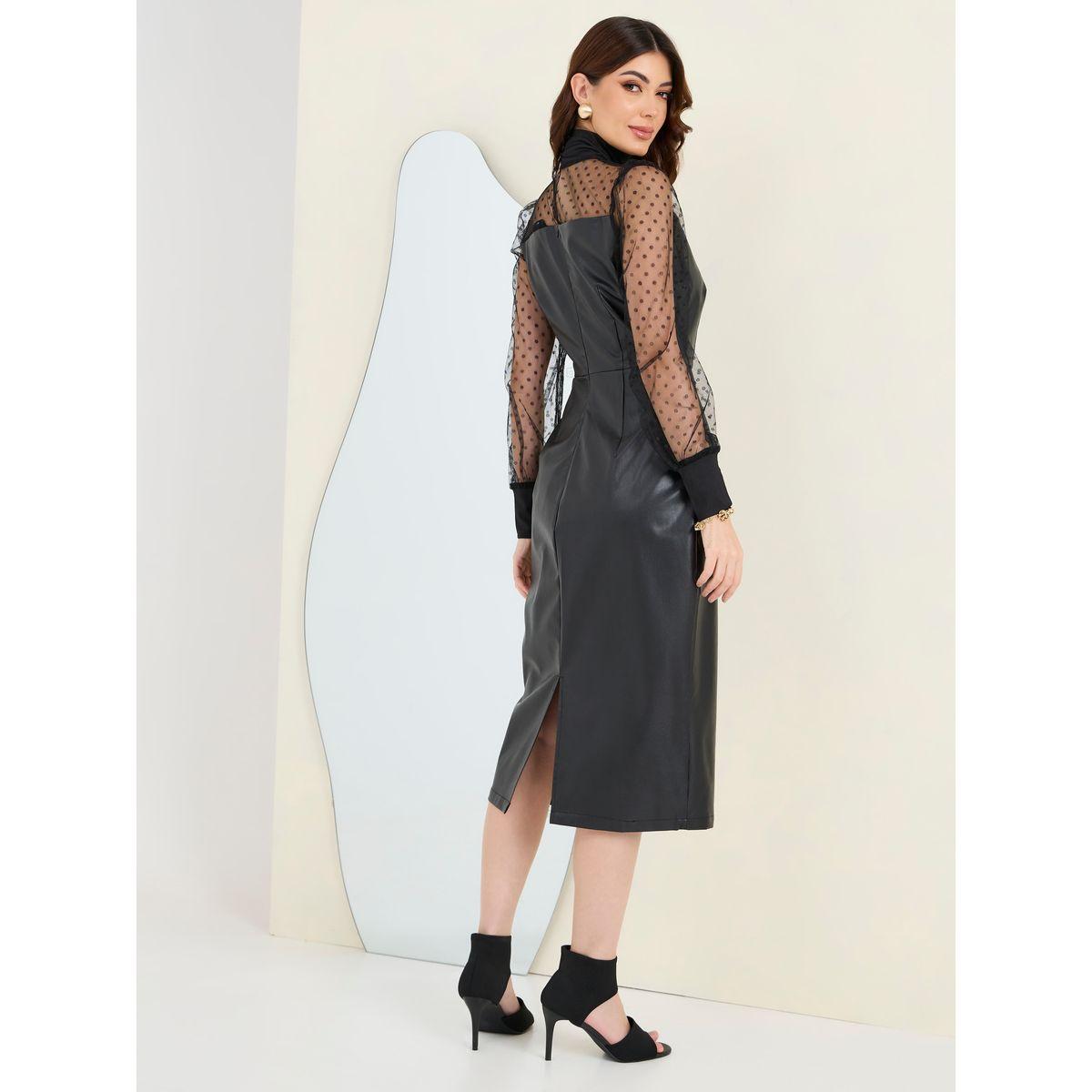فستان ميدي بتداخلات شبكية-women-clothing-dresses-image-4