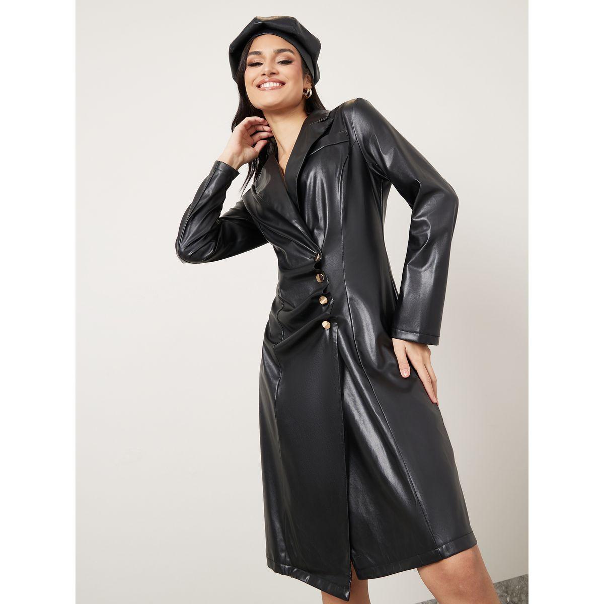 فستان بطول الركبة مع ياقة بشق-women-clothing-dresses-image-2