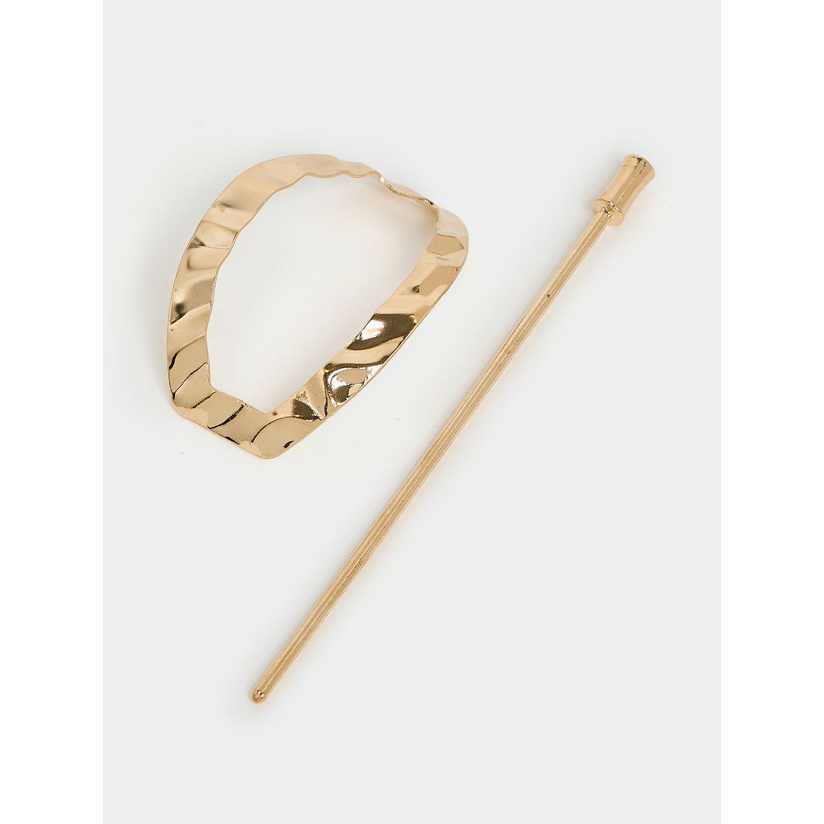 Styli Gold Metal Cage With Hair Stick-women-hairaccessories-others-image-2
