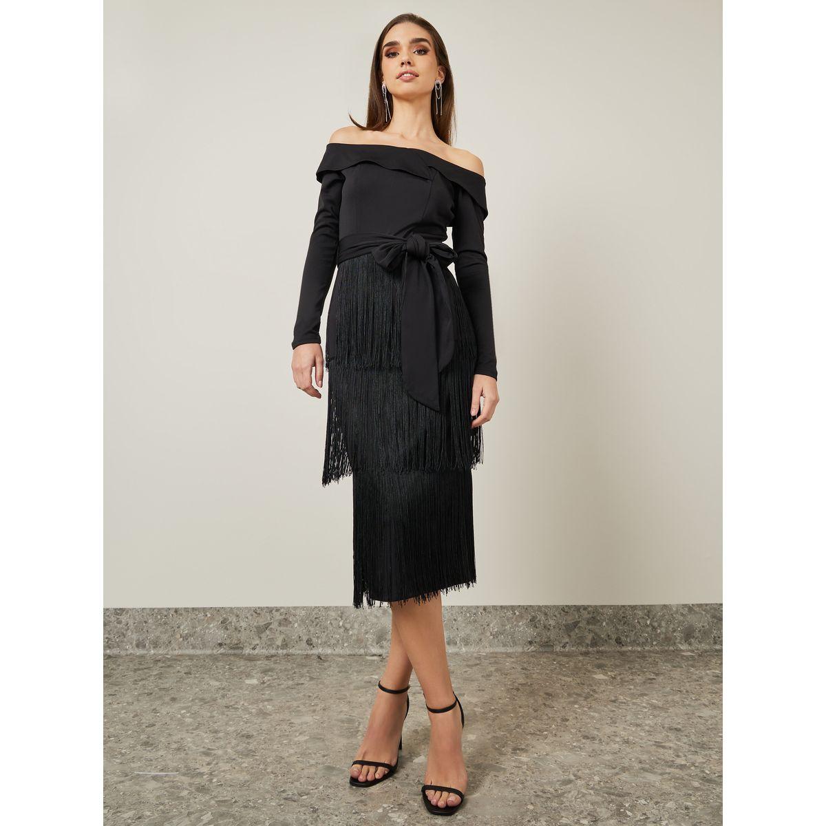 فستان ميدي بأكتاف مكشوفة-women-clothing-dresses-image-1
