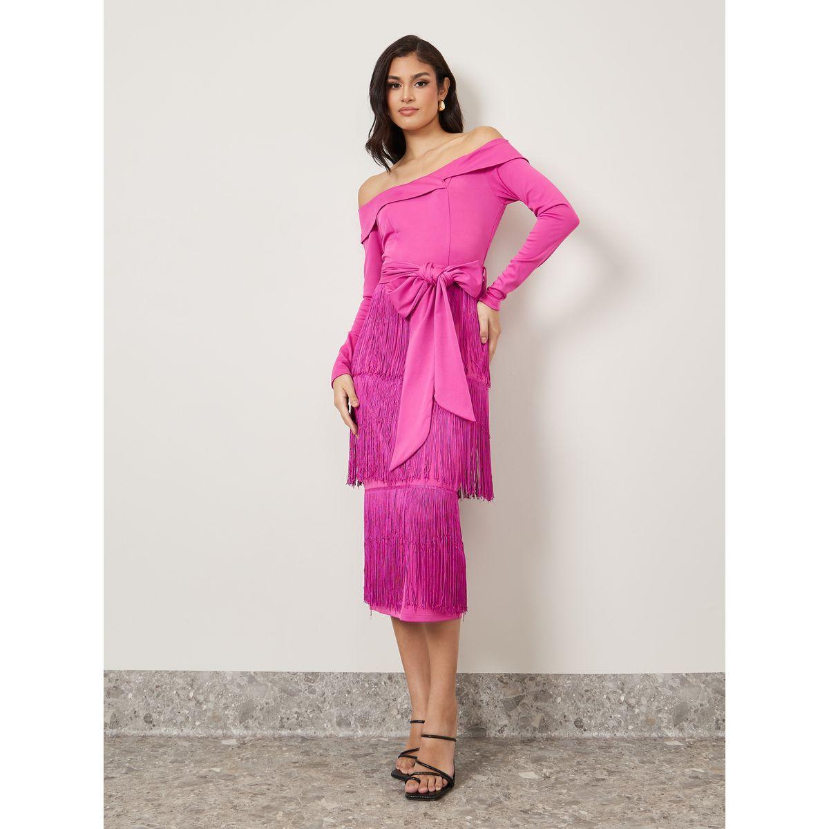 فستان ميدي بأكتاف مكشوفة-women-clothing-dresses-image-1