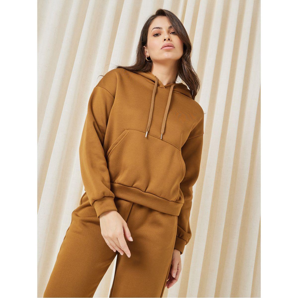Styli Unwind Fleeceback Kangaroo Pocket Hoodie & Jogger Lounge Set-women-clothing-coordsets-image-2