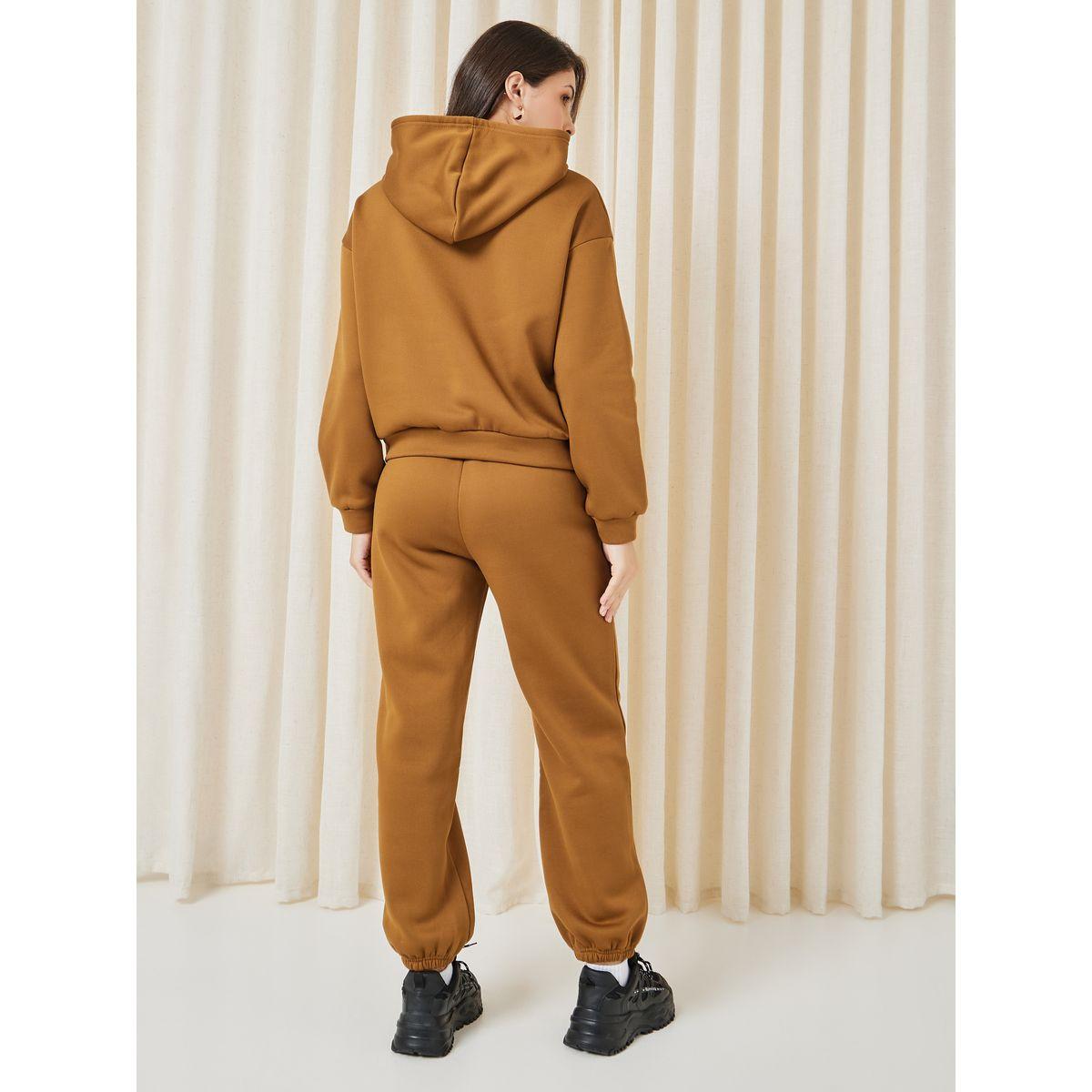 Styli Unwind Fleeceback Kangaroo Pocket Hoodie & Jogger Lounge Set-women-clothing-coordsets-image-5