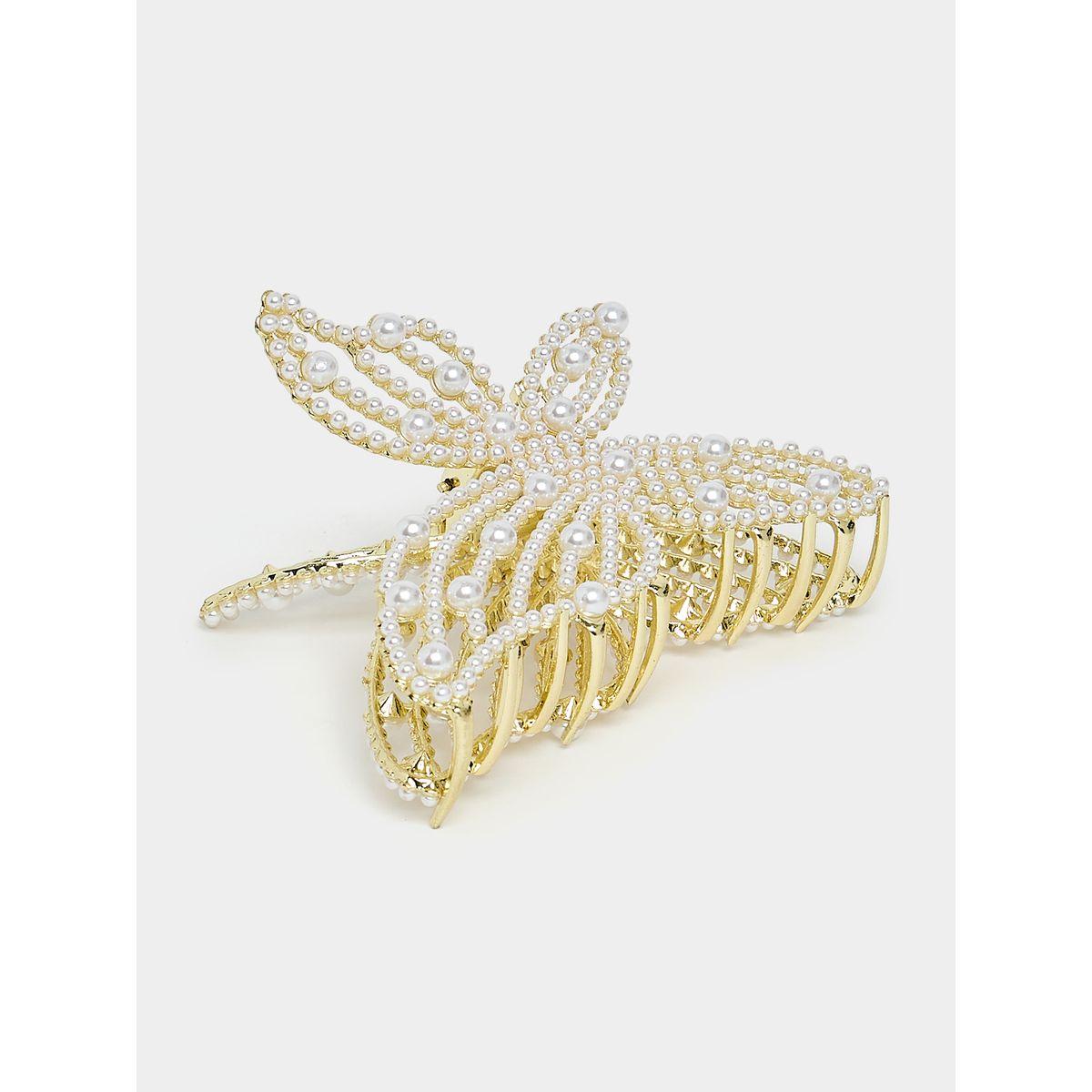 Styli Faux Pearl Butterfly Hair Claw-women-hairaccessories-clamps-image-1