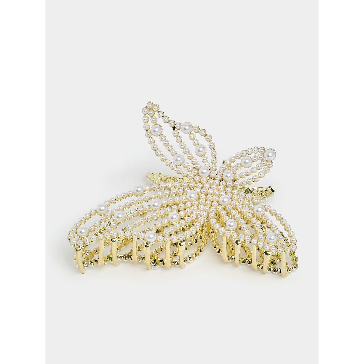Styli Faux Pearl Butterfly Hair Claw-women-hairaccessories-clamps-image-3