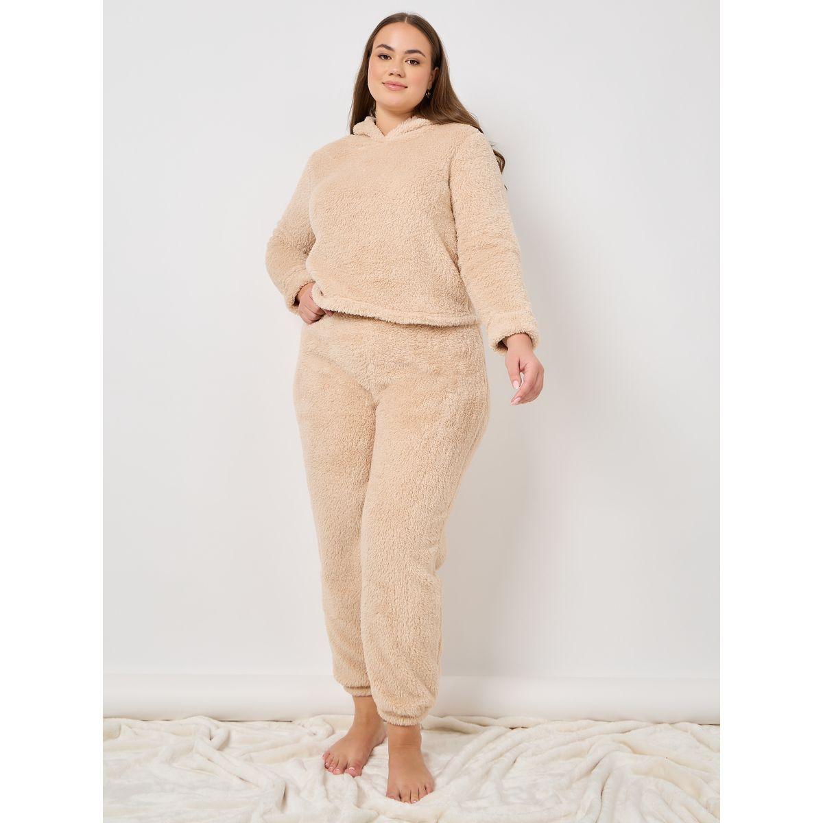 Styli Unwind Plus Plush Fleece Bear Ear Hoodie & Jogger Lounge Set-women-clothing-nightwear-pyjamas-longsets-image-2