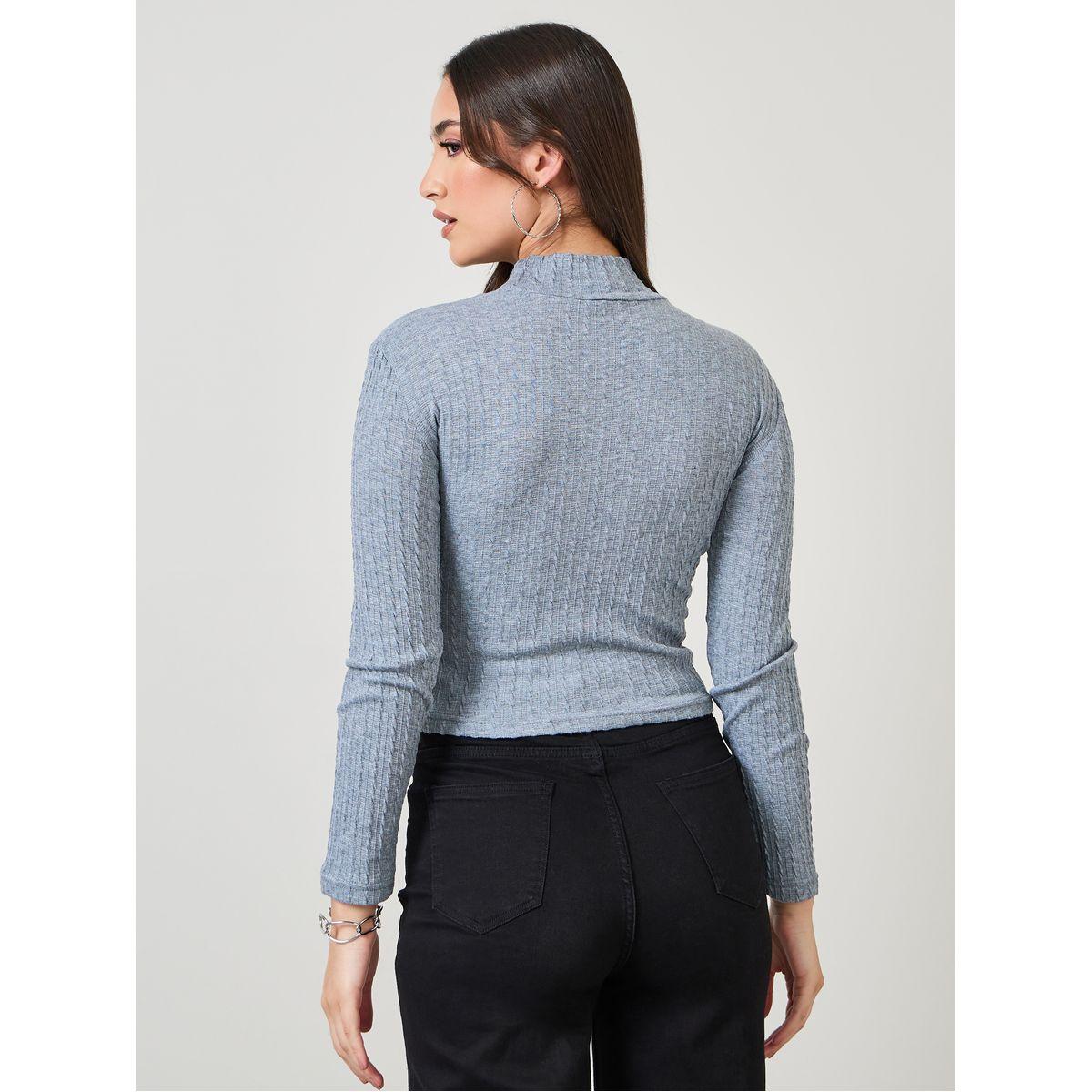Styli High Neck Rope Textured Knit Top-women-clothing-shirtsandblouses-blouses-image-4