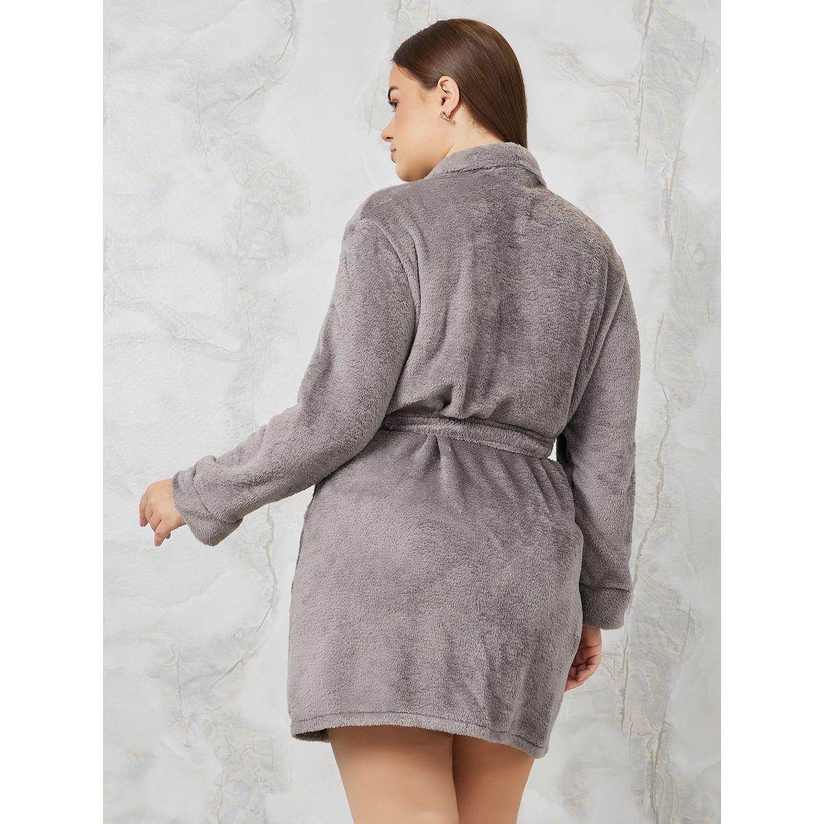 روب فليس بياقة شال مع جيوب-women-clothing-nightwear-robes-image-4